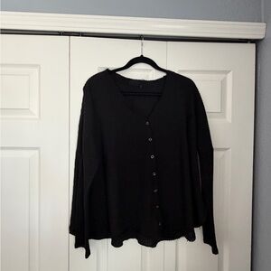 Women's Black Button-Up style long sleeve shirt